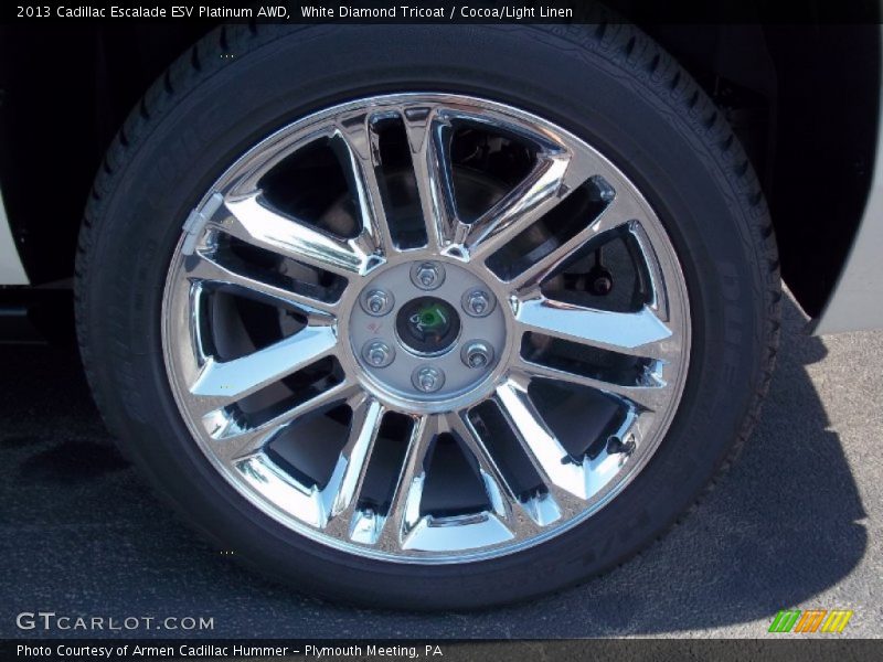 White Diamond Tricoat / Cocoa/Light Linen 2013 Cadillac Escalade ESV Platinum AWD