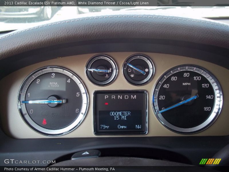 White Diamond Tricoat / Cocoa/Light Linen 2013 Cadillac Escalade ESV Platinum AWD