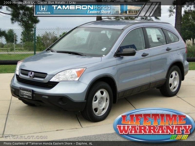Glacier Blue Metallic / Gray 2009 Honda CR-V LX