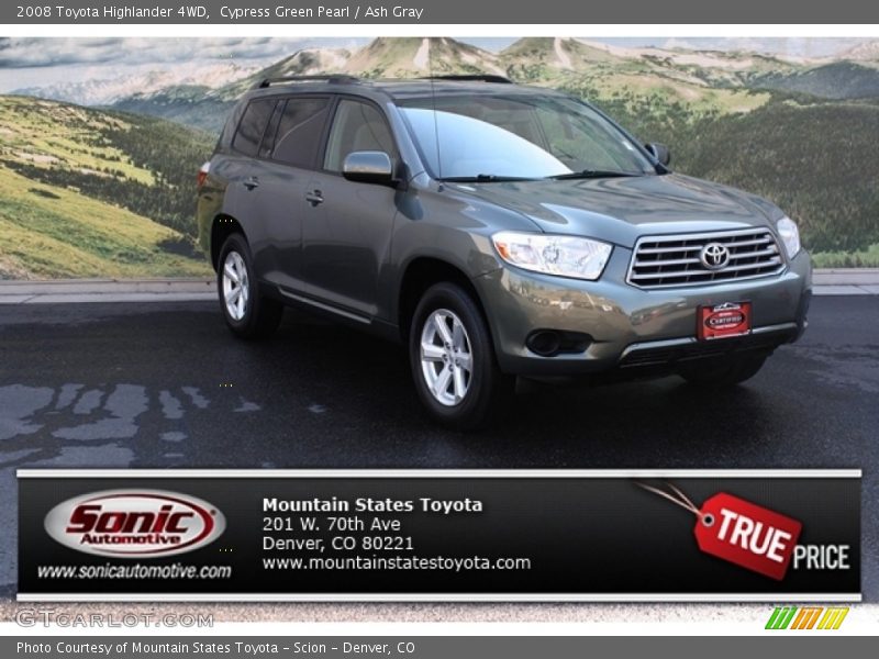 Cypress Green Pearl / Ash Gray 2008 Toyota Highlander 4WD