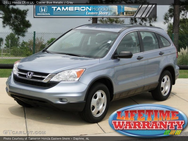 Glacier Blue Metallic / Gray 2011 Honda CR-V LX