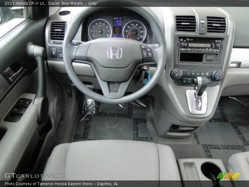 Glacier Blue Metallic / Gray 2011 Honda CR-V LX