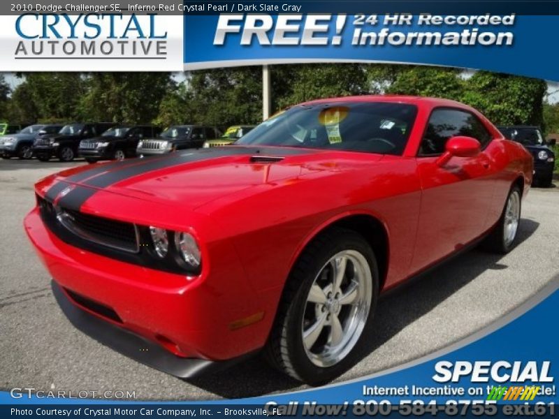 Inferno Red Crystal Pearl / Dark Slate Gray 2010 Dodge Challenger SE