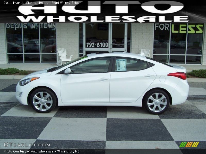 Pearl White / Beige 2011 Hyundai Elantra Limited