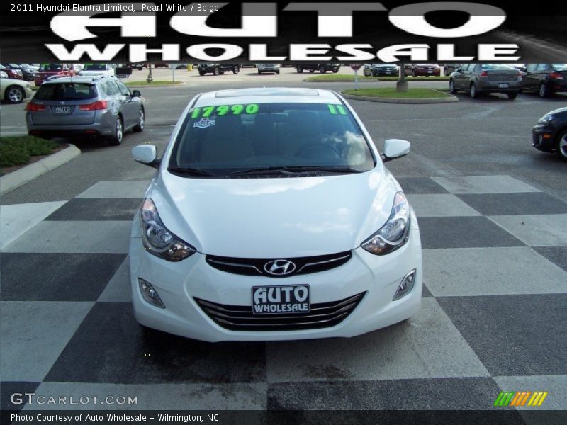 Pearl White / Beige 2011 Hyundai Elantra Limited