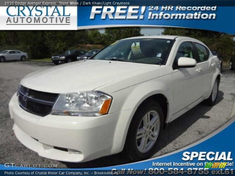 Stone White / Dark Khaki/Light Graystone 2010 Dodge Avenger Express