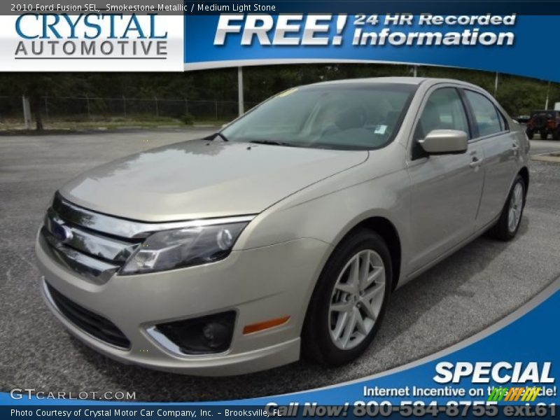 Smokestone Metallic / Medium Light Stone 2010 Ford Fusion SEL