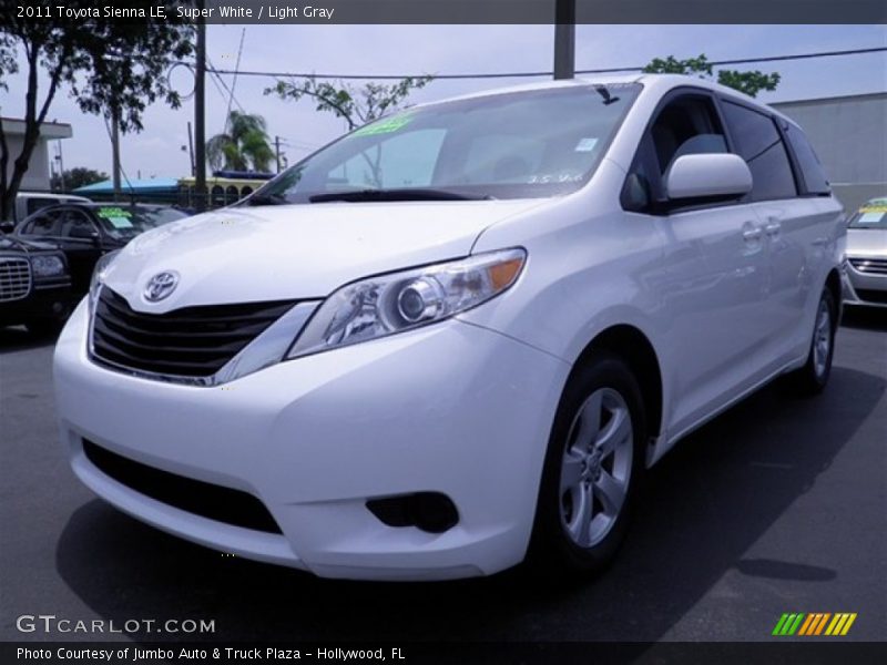 Super White / Light Gray 2011 Toyota Sienna LE