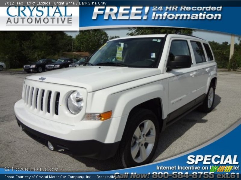 Bright White / Dark Slate Gray 2012 Jeep Patriot Latitude