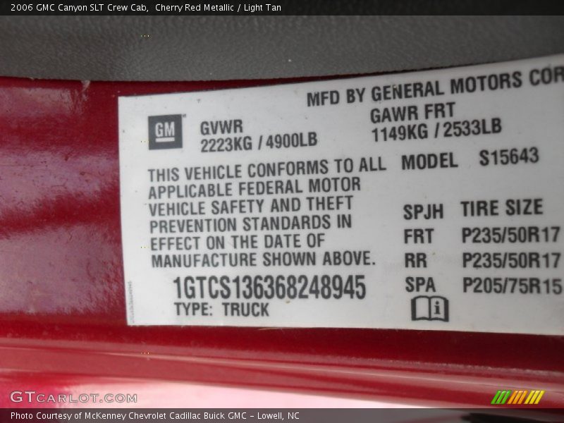 Cherry Red Metallic / Light Tan 2006 GMC Canyon SLT Crew Cab