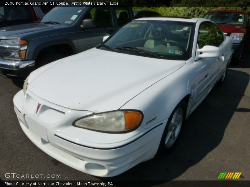 Arctic White / Dark Taupe 2000 Pontiac Grand Am GT Coupe