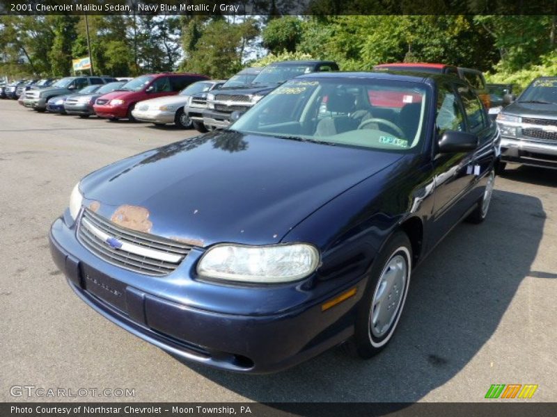 Navy Blue Metallic / Gray 2001 Chevrolet Malibu Sedan