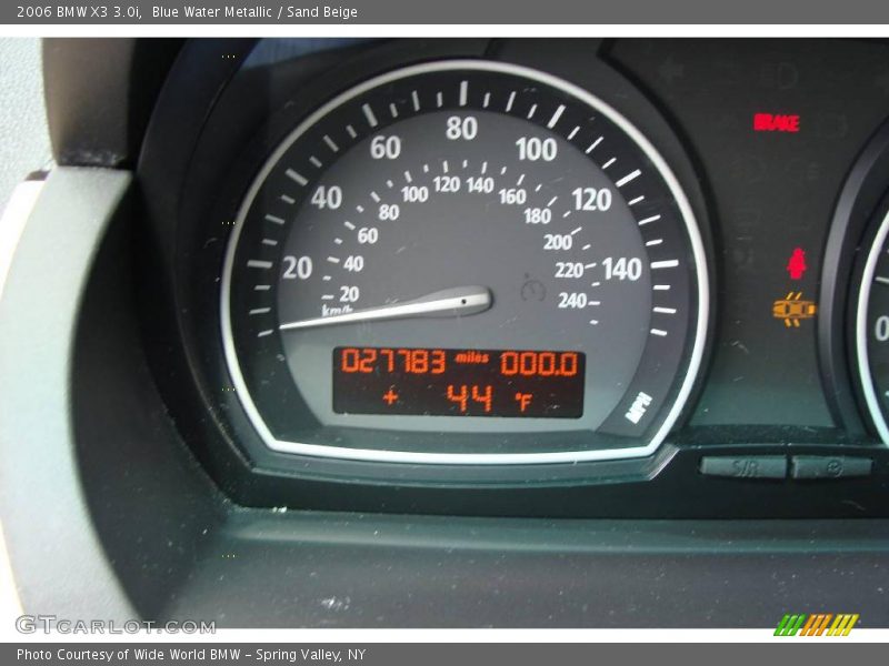 Blue Water Metallic / Sand Beige 2006 BMW X3 3.0i