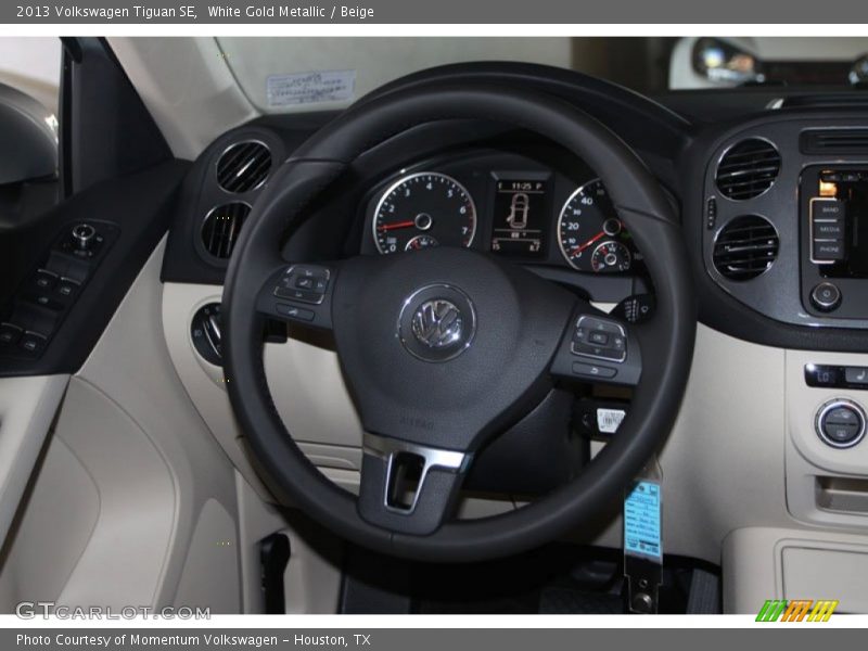 White Gold Metallic / Beige 2013 Volkswagen Tiguan SE