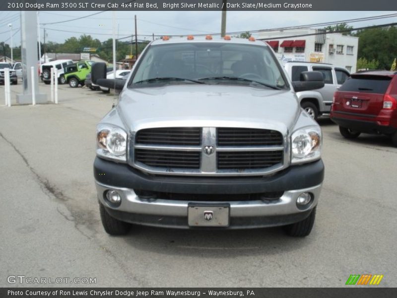 Bright Silver Metallic / Dark Slate/Medium Graystone 2010 Dodge Ram 3500 SLT Crew Cab 4x4 Flat Bed