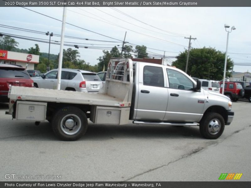 Bright Silver Metallic / Dark Slate/Medium Graystone 2010 Dodge Ram 3500 SLT Crew Cab 4x4 Flat Bed