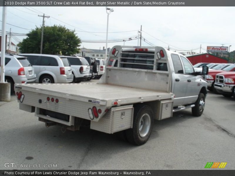 Bright Silver Metallic / Dark Slate/Medium Graystone 2010 Dodge Ram 3500 SLT Crew Cab 4x4 Flat Bed