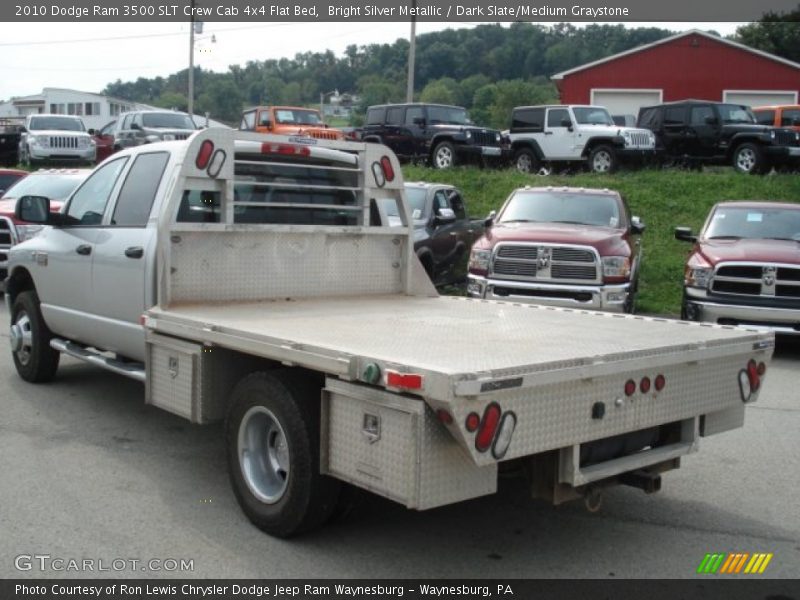 Bright Silver Metallic / Dark Slate/Medium Graystone 2010 Dodge Ram 3500 SLT Crew Cab 4x4 Flat Bed