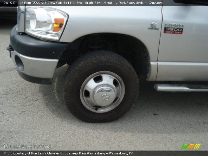 Bright Silver Metallic / Dark Slate/Medium Graystone 2010 Dodge Ram 3500 SLT Crew Cab 4x4 Flat Bed