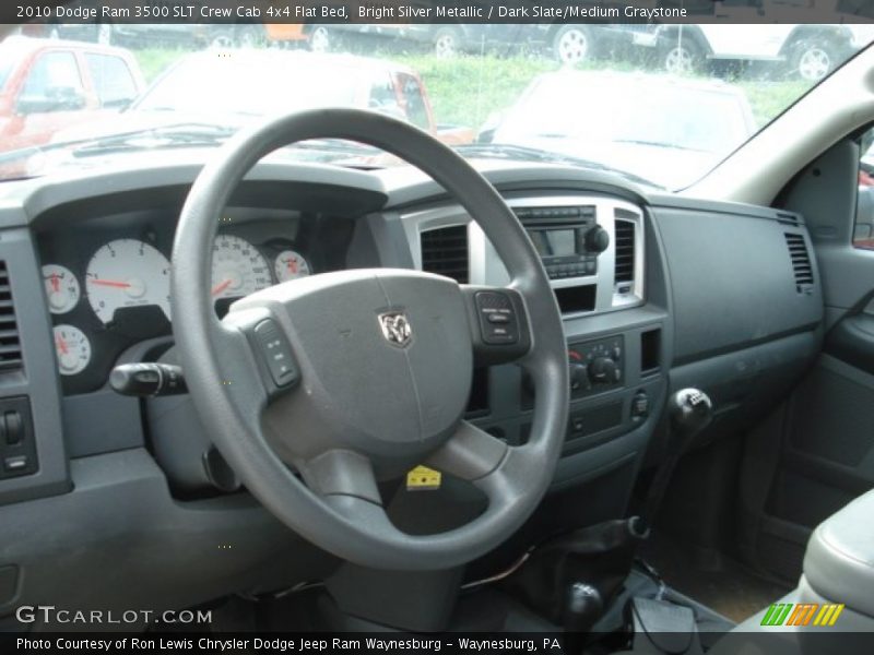 Bright Silver Metallic / Dark Slate/Medium Graystone 2010 Dodge Ram 3500 SLT Crew Cab 4x4 Flat Bed