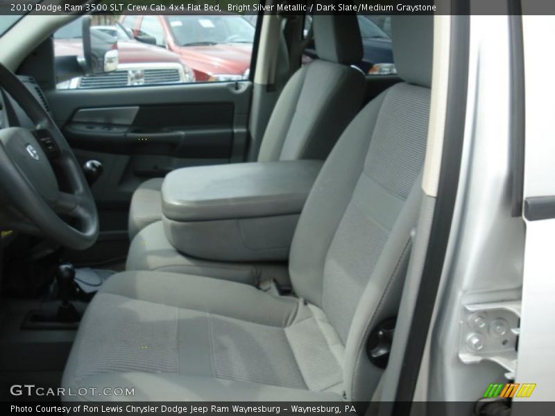 Bright Silver Metallic / Dark Slate/Medium Graystone 2010 Dodge Ram 3500 SLT Crew Cab 4x4 Flat Bed
