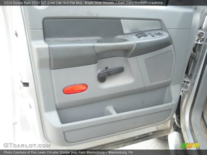 Bright Silver Metallic / Dark Slate/Medium Graystone 2010 Dodge Ram 3500 SLT Crew Cab 4x4 Flat Bed