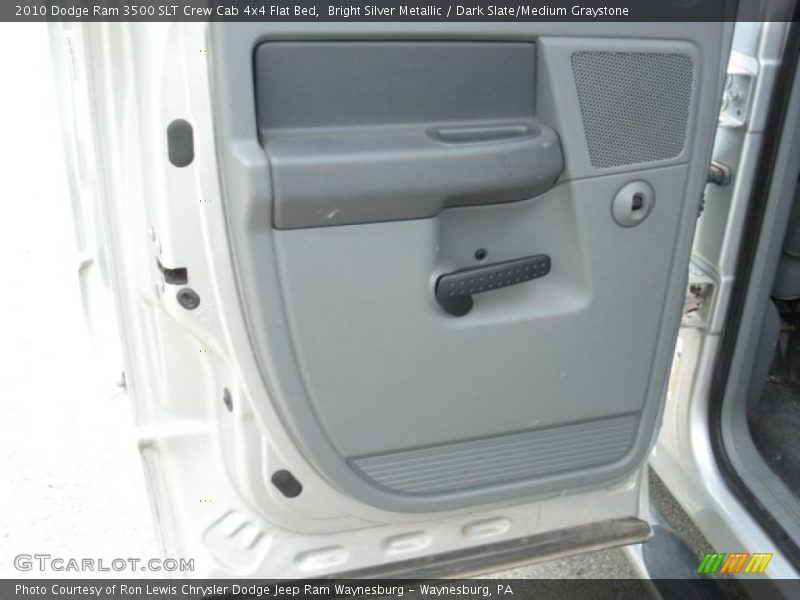 Bright Silver Metallic / Dark Slate/Medium Graystone 2010 Dodge Ram 3500 SLT Crew Cab 4x4 Flat Bed