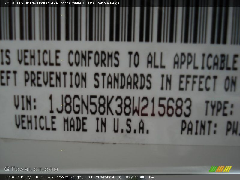 Stone White / Pastel Pebble Beige 2008 Jeep Liberty Limited 4x4