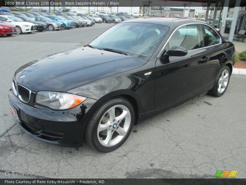 Black Sapphire Metallic / Black 2008 BMW 1 Series 128i Coupe