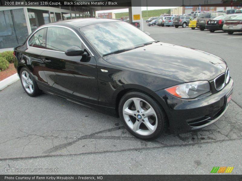 Black Sapphire Metallic / Black 2008 BMW 1 Series 128i Coupe