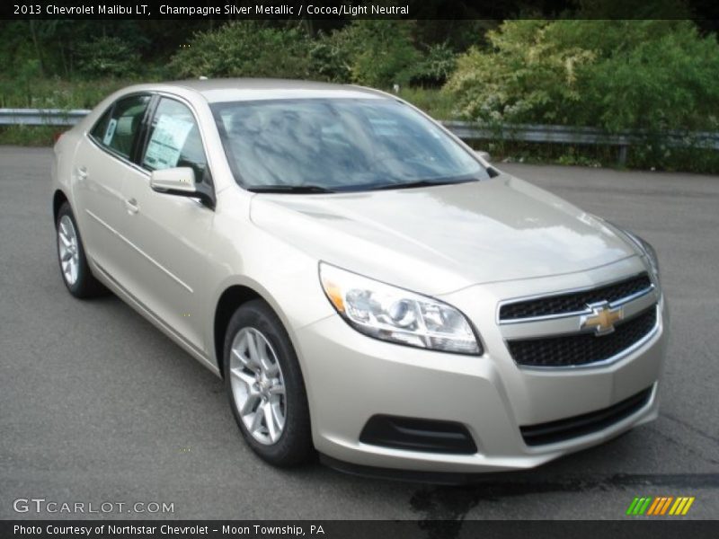 Champagne Silver Metallic / Cocoa/Light Neutral 2013 Chevrolet Malibu LT