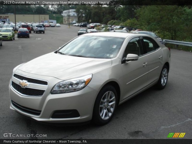Champagne Silver Metallic / Cocoa/Light Neutral 2013 Chevrolet Malibu LT