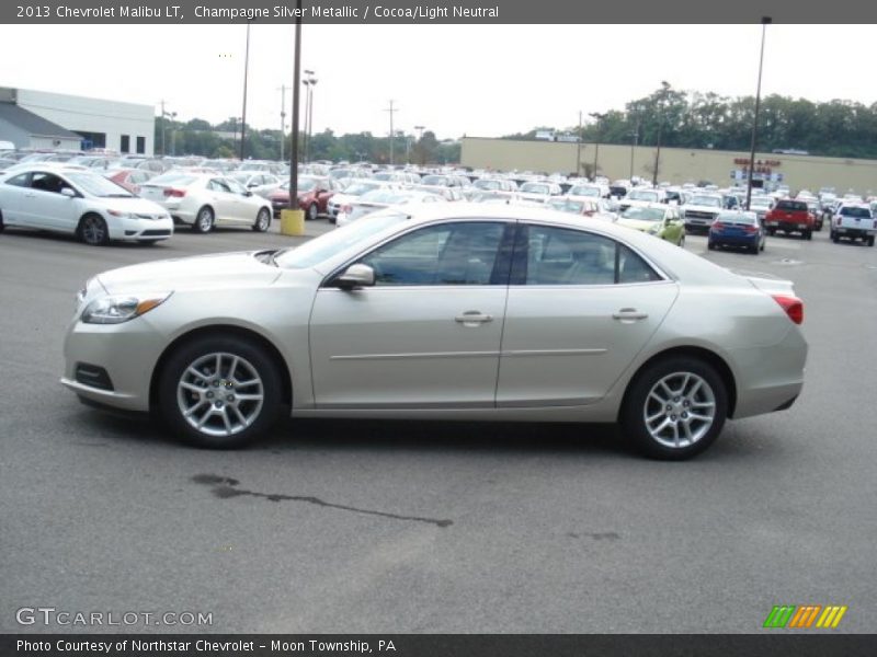 Champagne Silver Metallic / Cocoa/Light Neutral 2013 Chevrolet Malibu LT