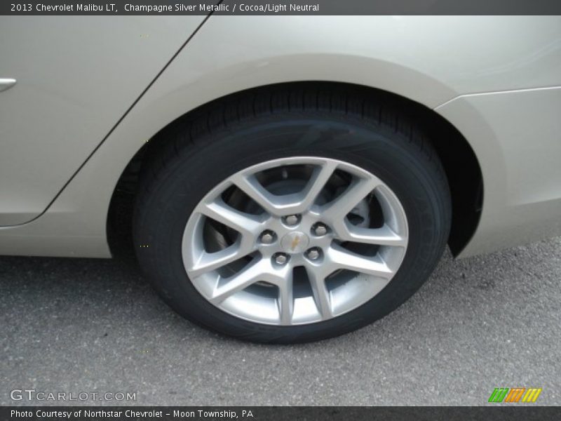 Champagne Silver Metallic / Cocoa/Light Neutral 2013 Chevrolet Malibu LT