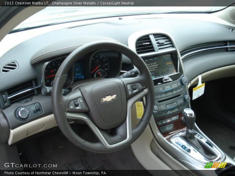 Champagne Silver Metallic / Cocoa/Light Neutral 2013 Chevrolet Malibu LT