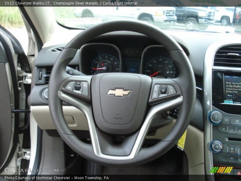 Champagne Silver Metallic / Cocoa/Light Neutral 2013 Chevrolet Malibu LT