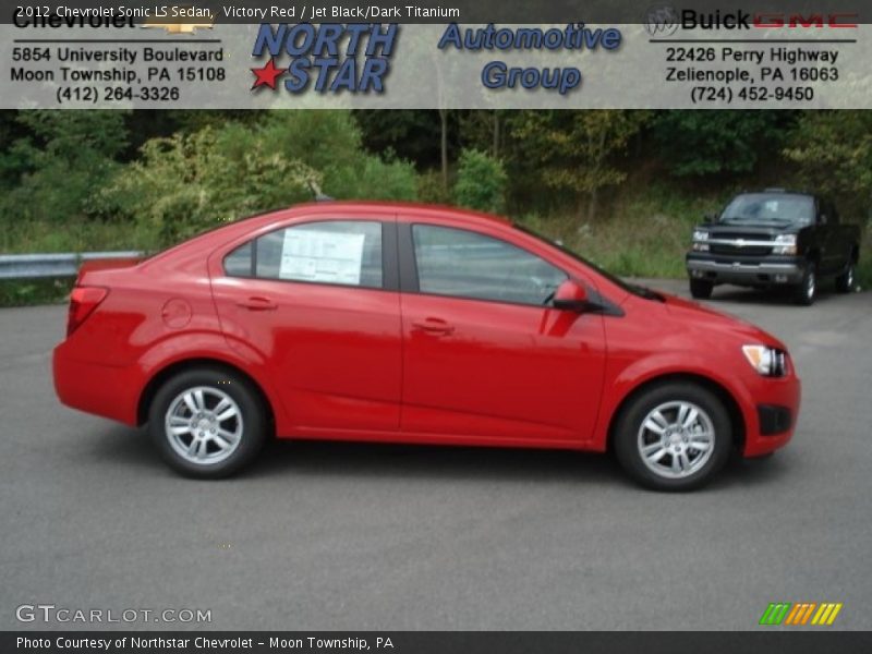 Victory Red / Jet Black/Dark Titanium 2012 Chevrolet Sonic LS Sedan
