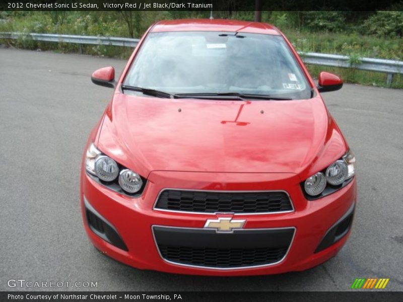 Victory Red / Jet Black/Dark Titanium 2012 Chevrolet Sonic LS Sedan
