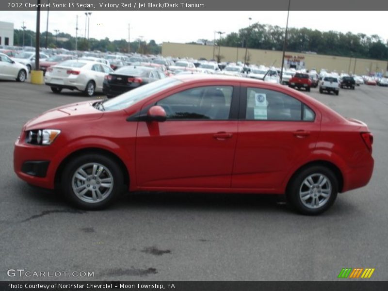 Victory Red / Jet Black/Dark Titanium 2012 Chevrolet Sonic LS Sedan