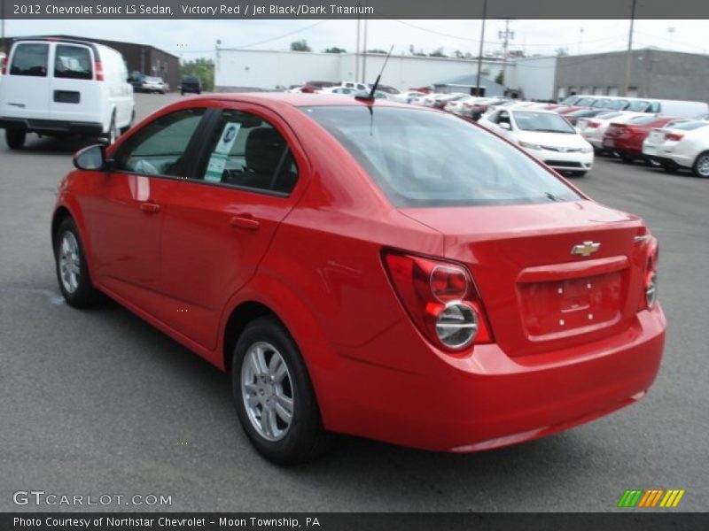 Victory Red / Jet Black/Dark Titanium 2012 Chevrolet Sonic LS Sedan