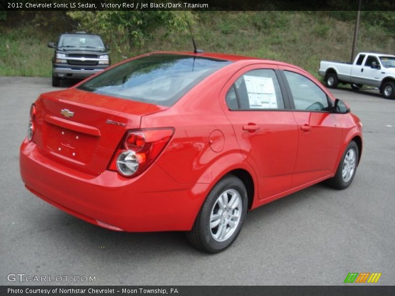 Victory Red / Jet Black/Dark Titanium 2012 Chevrolet Sonic LS Sedan