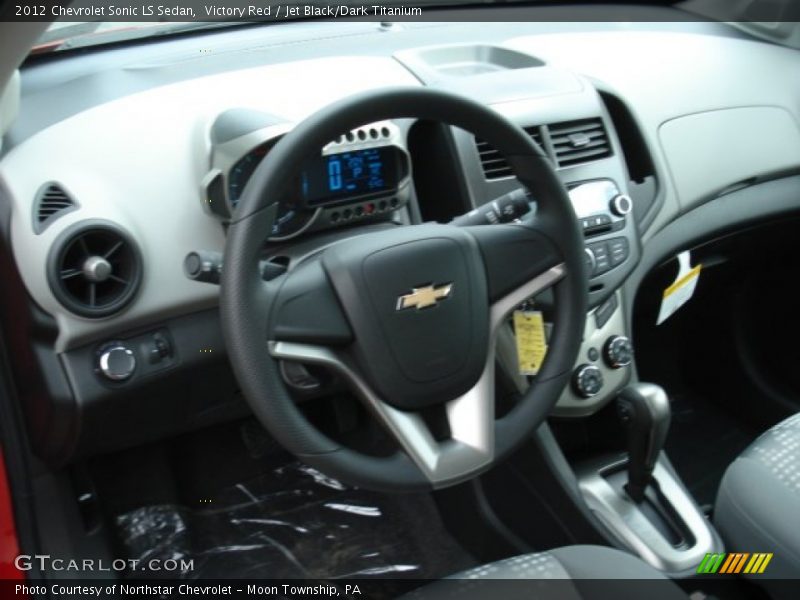 Victory Red / Jet Black/Dark Titanium 2012 Chevrolet Sonic LS Sedan
