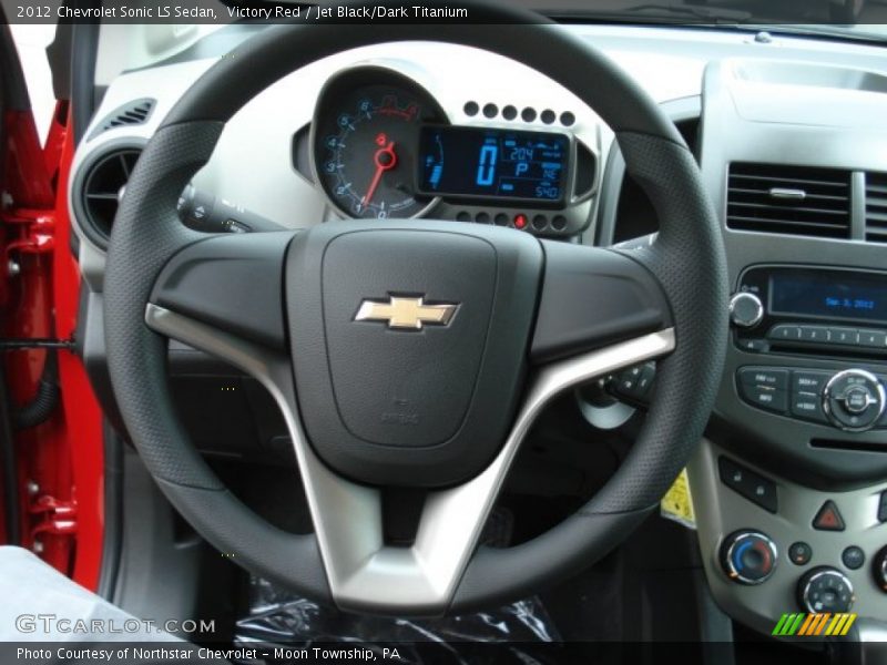 Victory Red / Jet Black/Dark Titanium 2012 Chevrolet Sonic LS Sedan