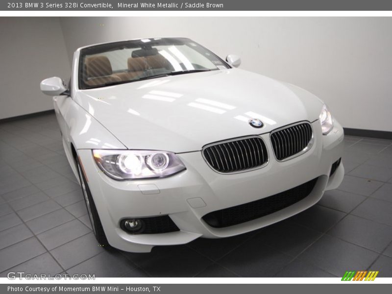 Mineral White Metallic / Saddle Brown 2013 BMW 3 Series 328i Convertible