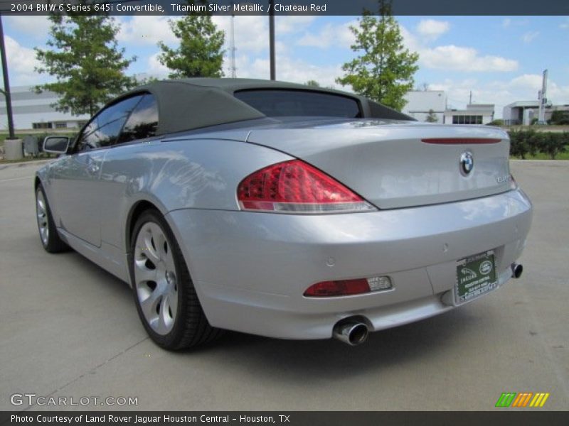 Titanium Silver Metallic / Chateau Red 2004 BMW 6 Series 645i Convertible