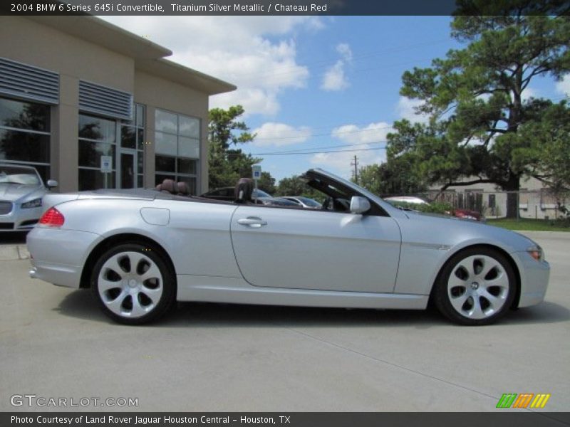 Titanium Silver Metallic / Chateau Red 2004 BMW 6 Series 645i Convertible