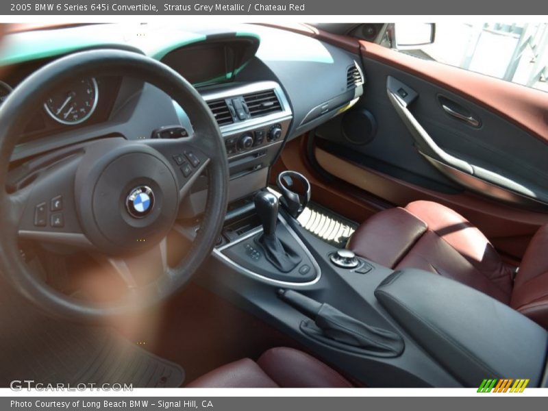 Stratus Grey Metallic / Chateau Red 2005 BMW 6 Series 645i Convertible