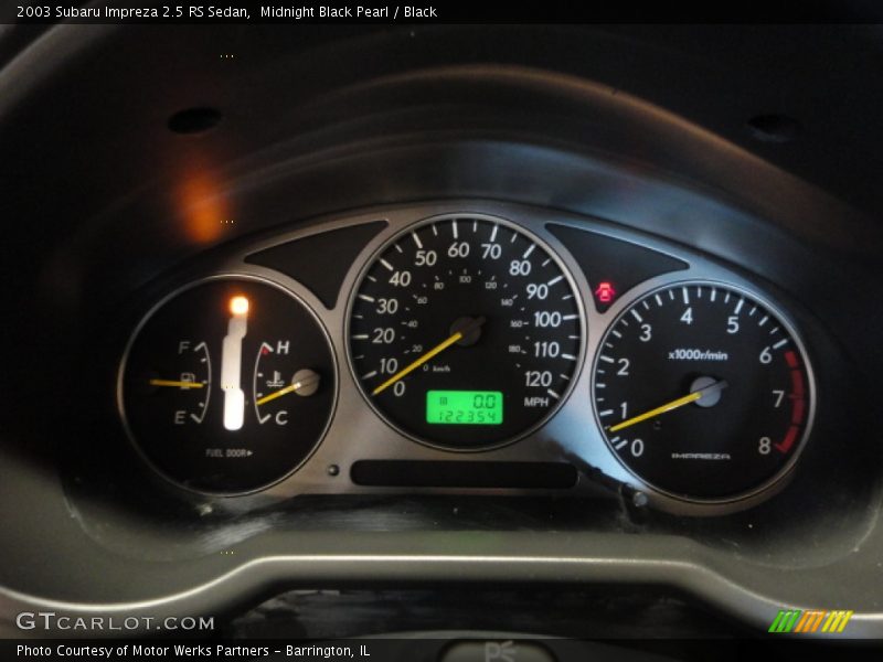 Midnight Black Pearl / Black 2003 Subaru Impreza 2.5 RS Sedan