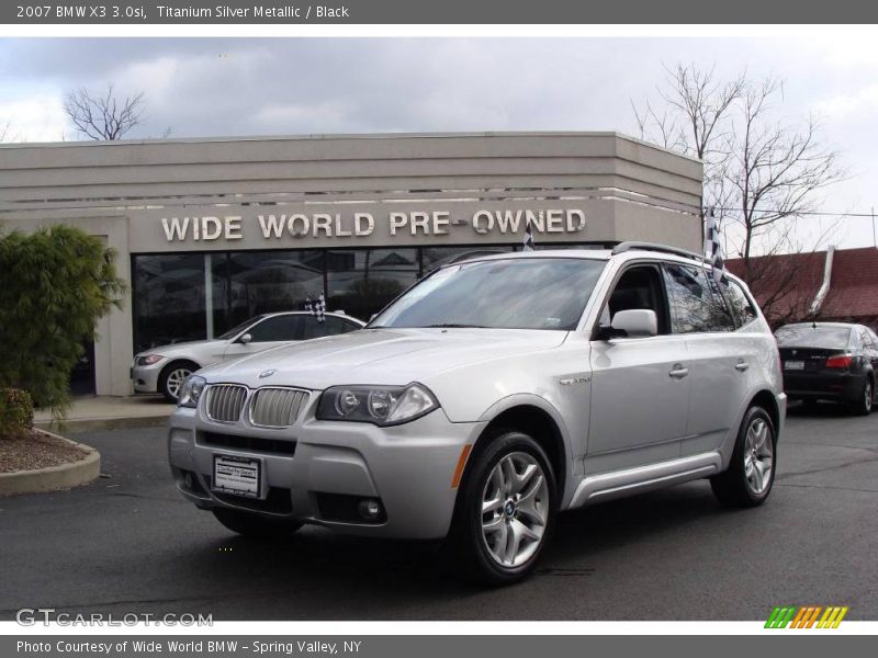 Titanium Silver Metallic / Black 2007 BMW X3 3.0si