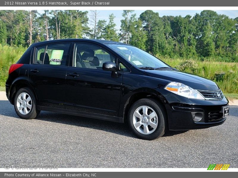 Super Black / Charcoal 2012 Nissan Versa 1.8 S Hatchback